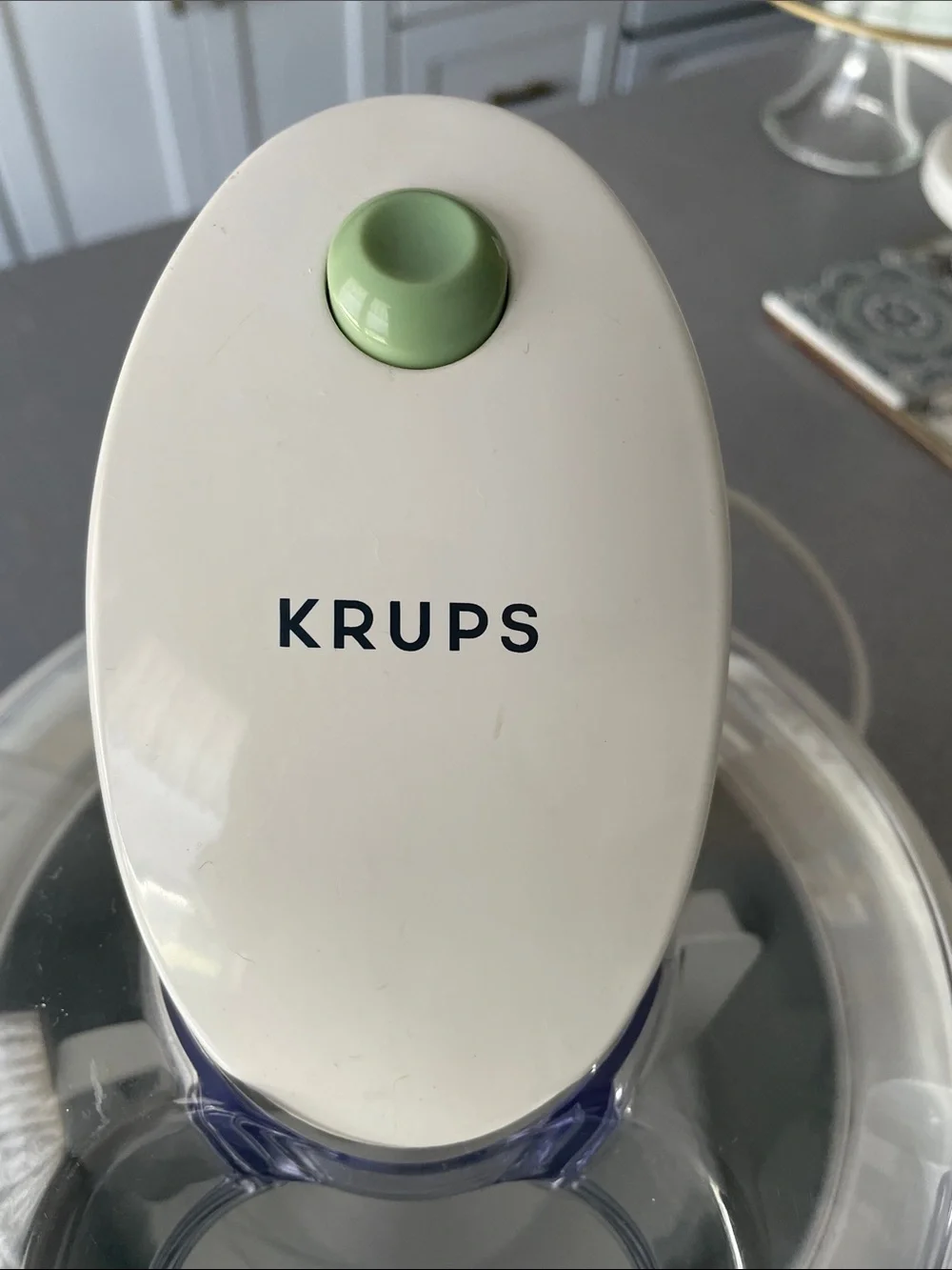 KRUPS White & Light Green Ice Cream Maker